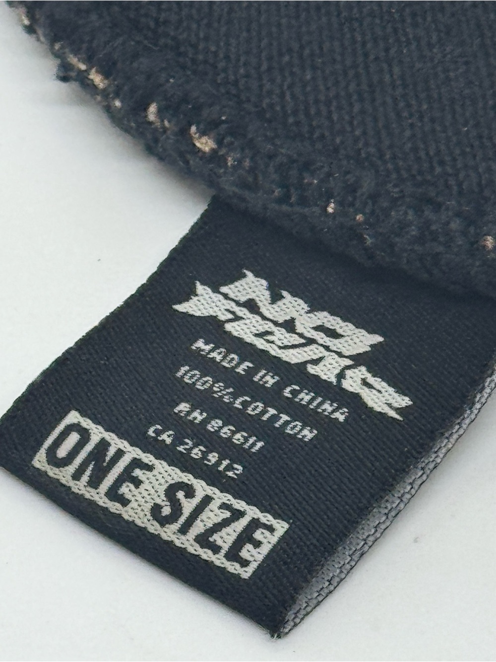 No Fear Graphic Knit Beanie Hat Black Tan Y2K Moto Skater One Size - Picture 8 of 8